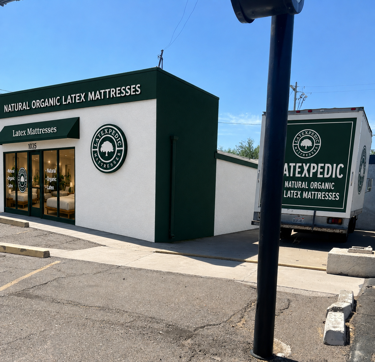 Phoenix natural mattress store Latexpedic truck